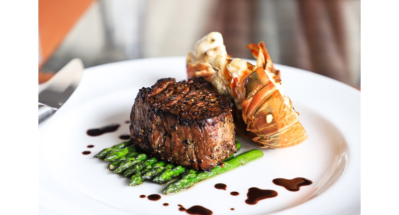 plate of turf and surf